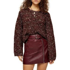 TOPSHOP Chevron Crop Sweater Size 12 (UK - L)